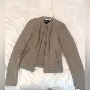 EXPRESS Faux Leather Taupe Jacket